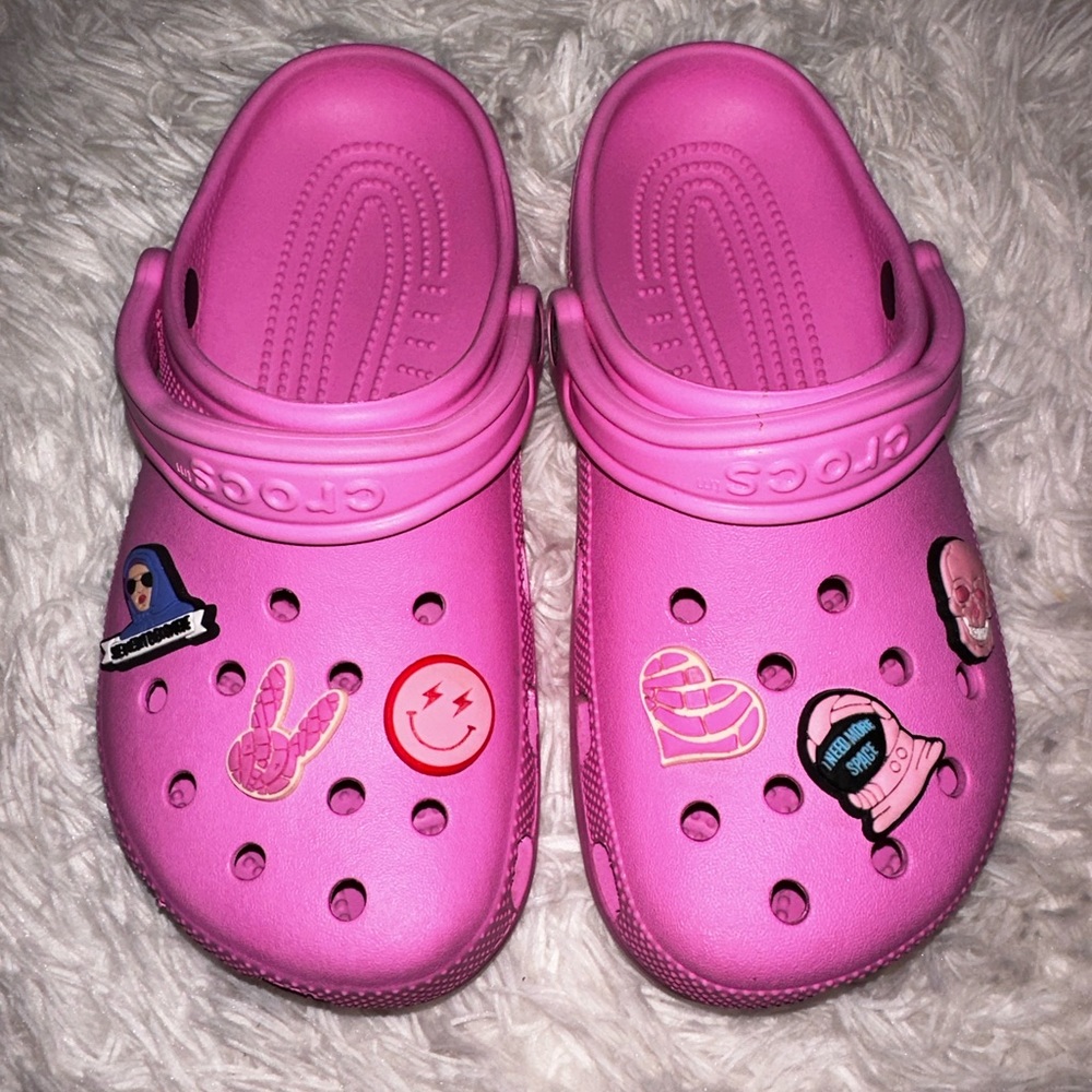 Pink Crocs with Jibbets
